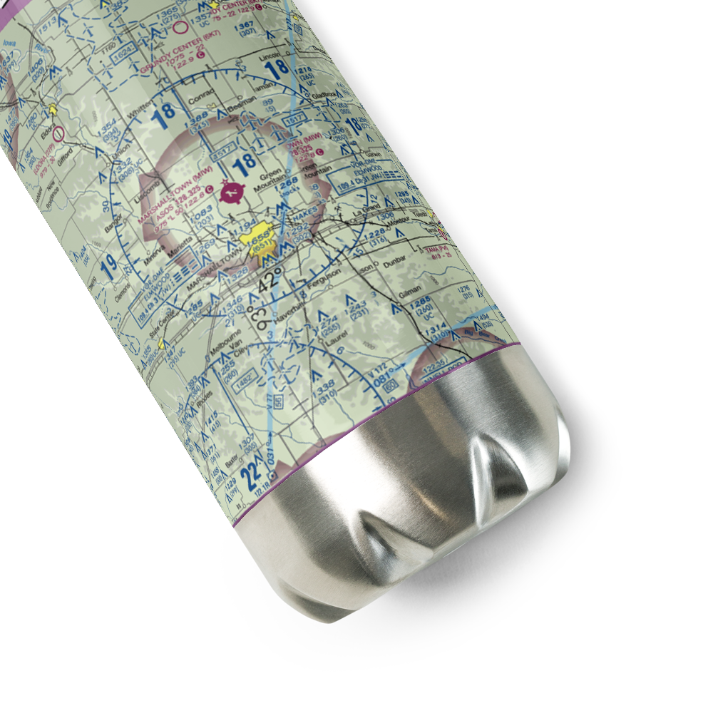 Marshalltown Municipal Airport (MIW) VFR Sectional Water Bottle 