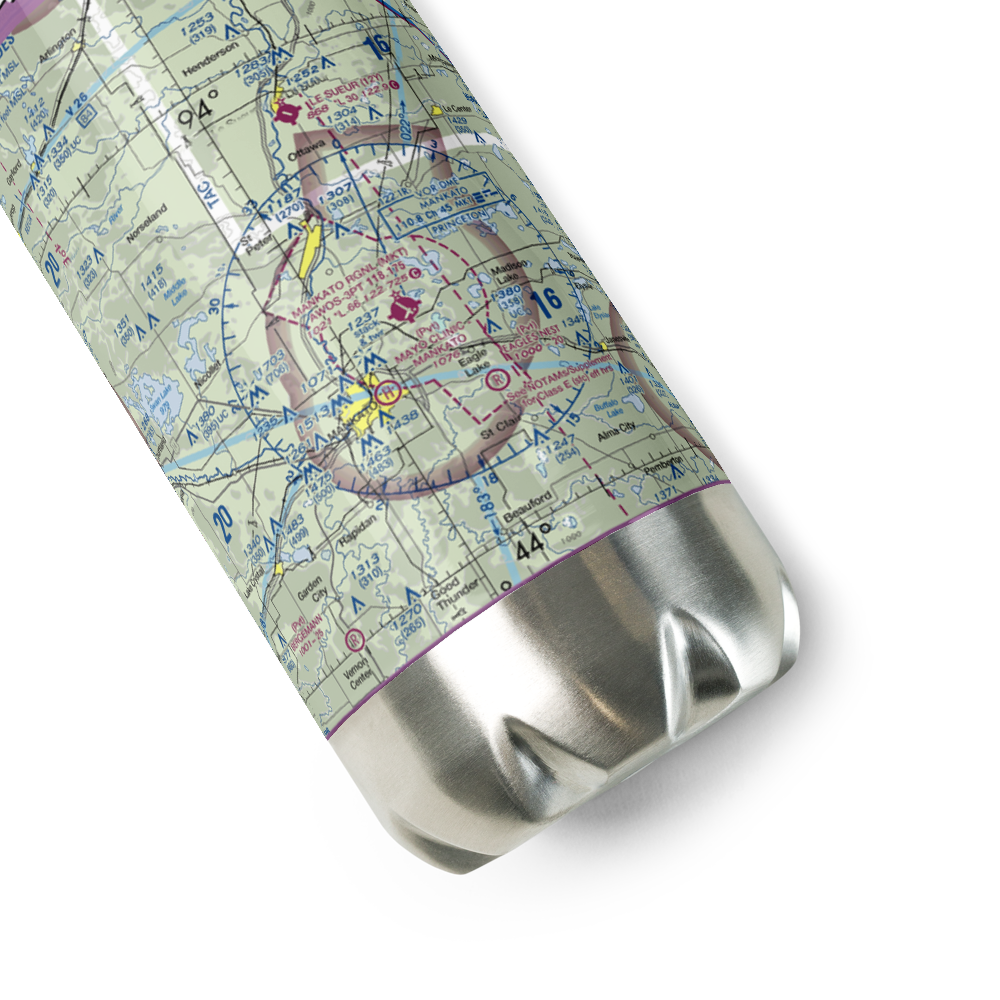 Mankato Regional Airport (MKT) VFR Sectional Water Bottle 