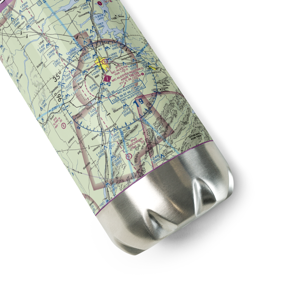 Mc Alester Regional Airport (MLC) VFR Sectional Water Bottle 