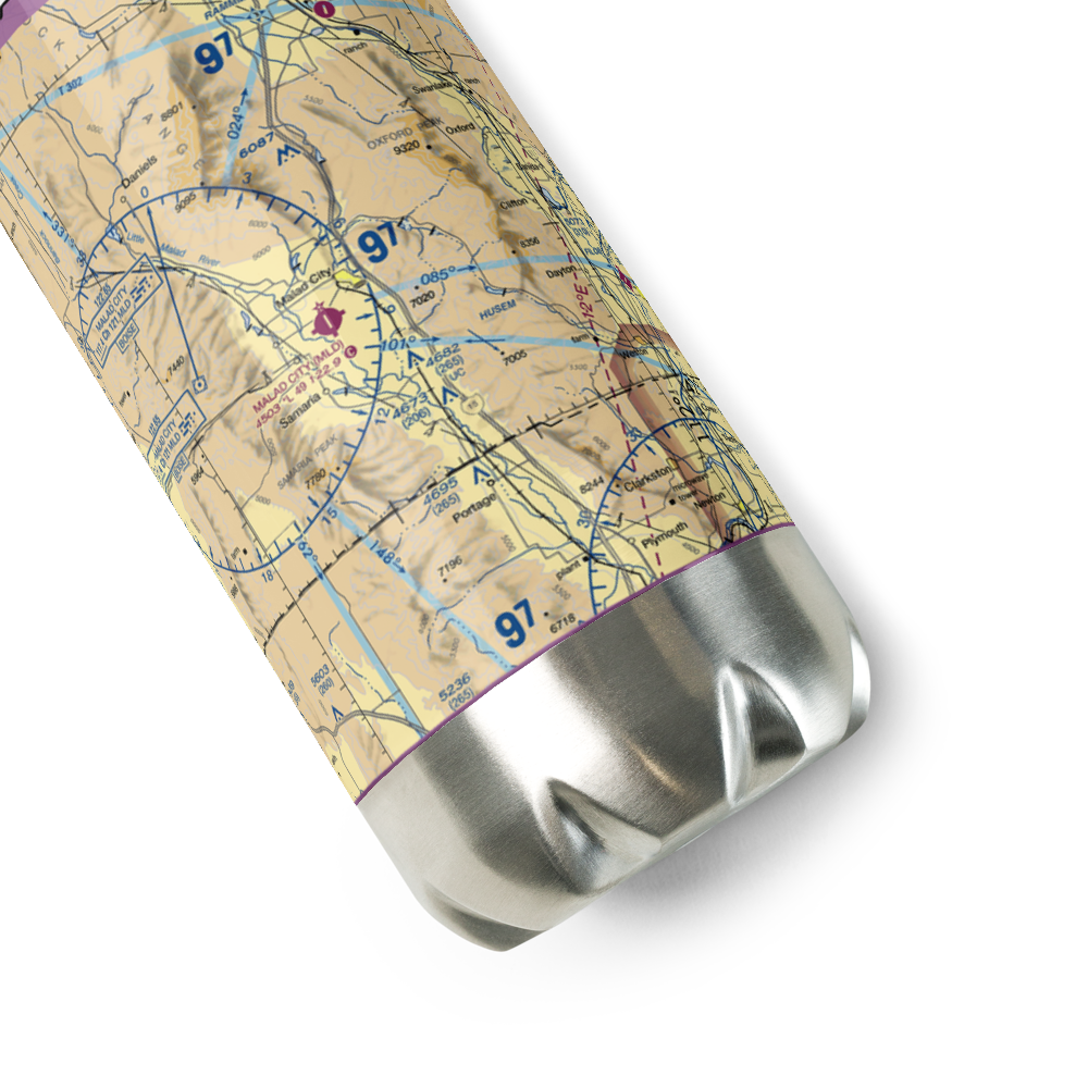 Malad City Airport (MLD) VFR Sectional Water Bottle 