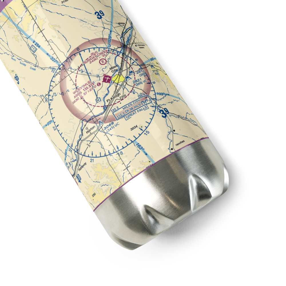 Frank Wiley Field (MLS) VFR Sectional Water Bottle 