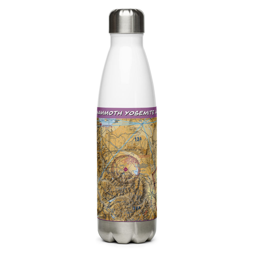 Mammoth Yosemite Airport (MMH) VFR Sectional Water Bottle 