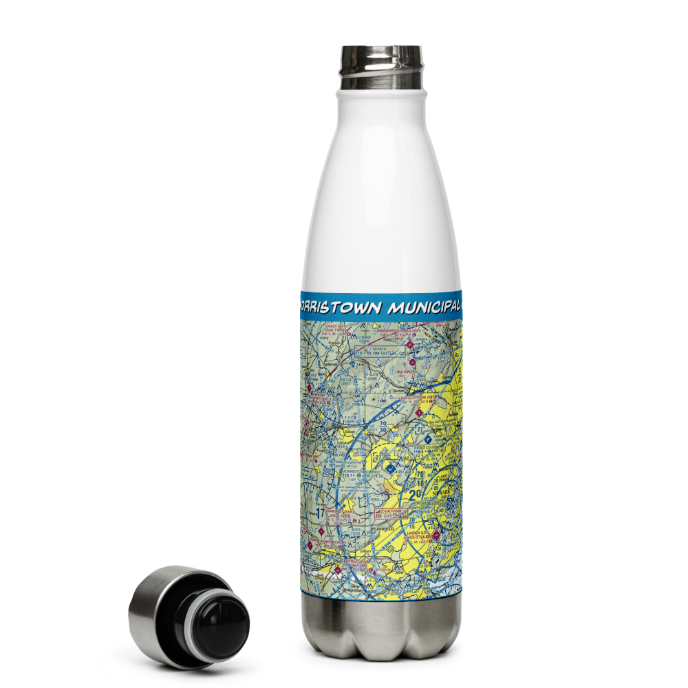 Morristown Municipal Airport (MMU) VFR Sectional Water Bottle 