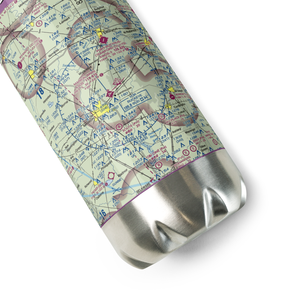 Marion Municipal Airport (MNN) VFR Sectional Water Bottle 