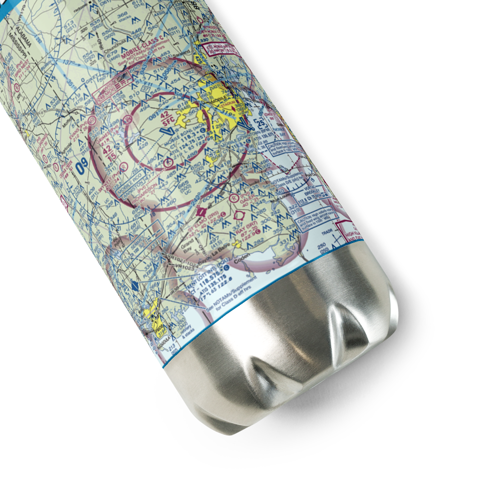 Mobile Regional Airport (MOB) VFR Sectional Water Bottle 