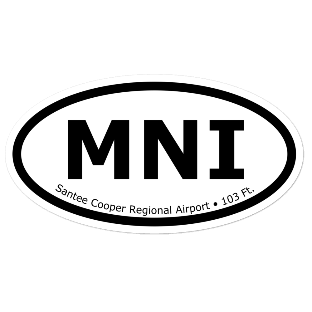 Santee Cooper Regional Airport (KMNI) Oval Sticker 