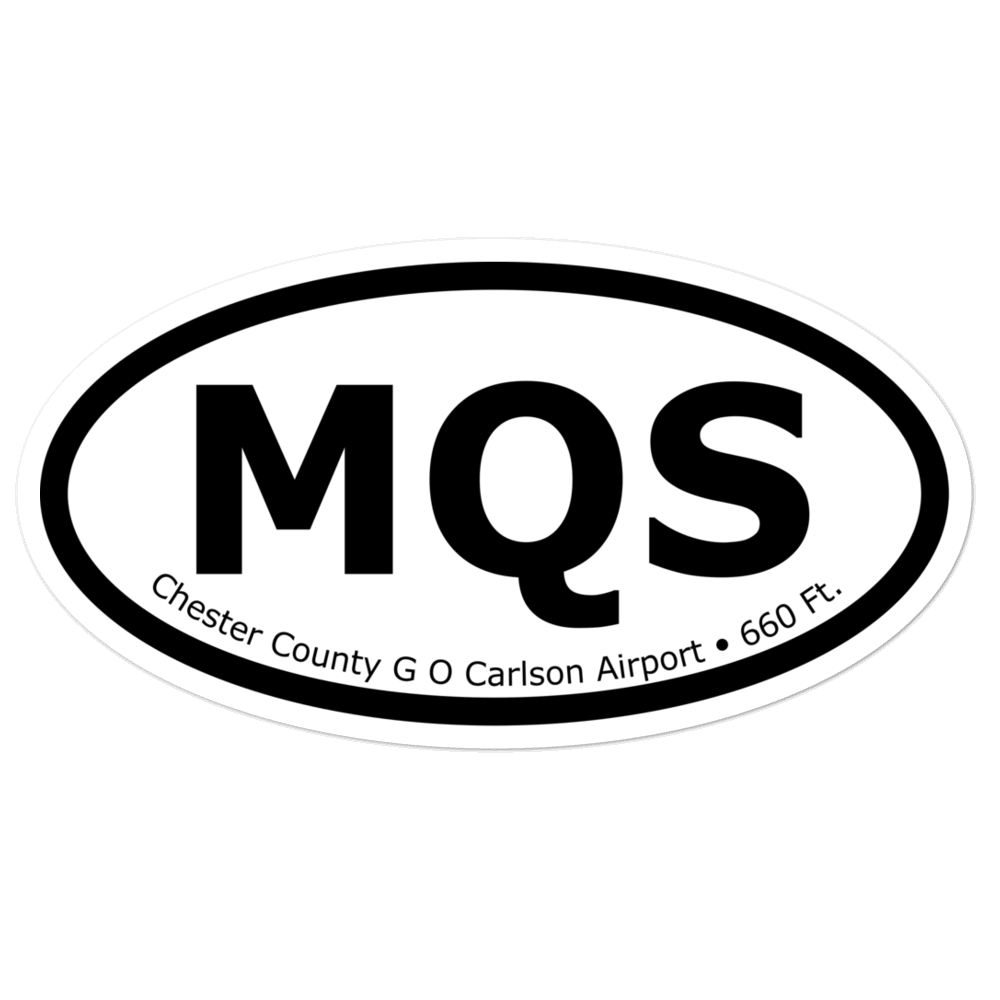 Chester County G O Carlson Airport (KMQS) Oval Sticker 