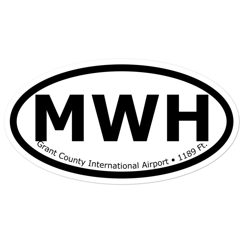 Grant County International Airport (KMWH) Oval Sticker 