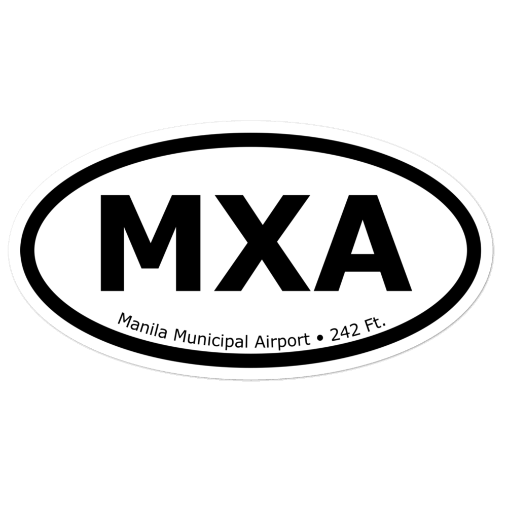 Manila Municipal Airport (KMXA) Oval Sticker 