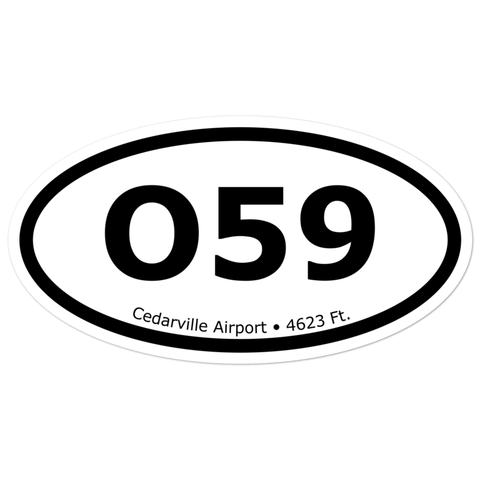 Cedarville Airport (KO59) Oval Sticker 