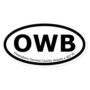 Owensboro Daviess County Airport (KOWB) Oval Sticker