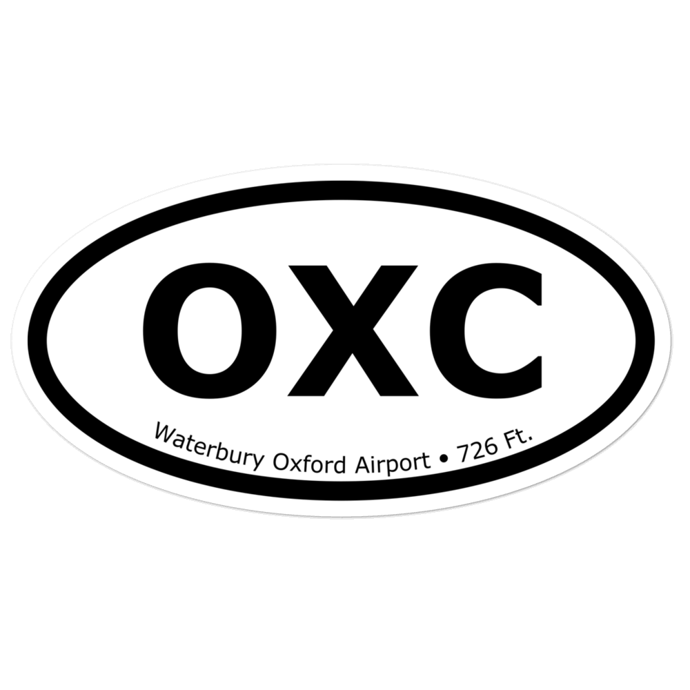 Waterbury Oxford Airport (KOXC) Oval Sticker 