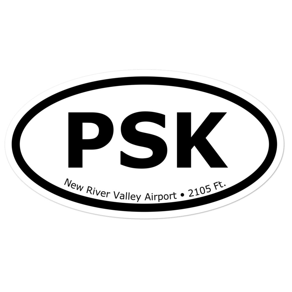 New River Valley Airport (KPSK) Oval Sticker 