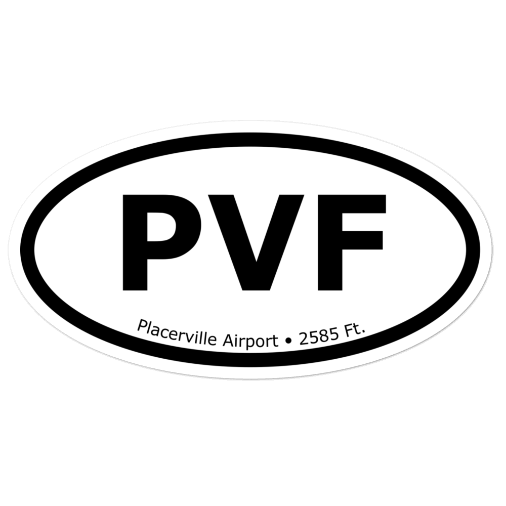 Placerville Airport (KPVF) Oval Sticker 