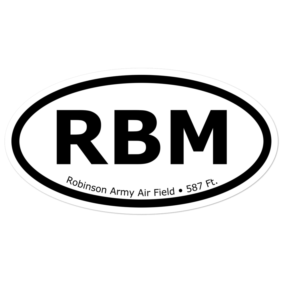 Robinson Army Air Field (KRBM) Oval Sticker 