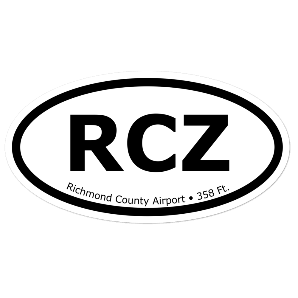 Richmond County Airport (KRCZ) Oval Sticker 