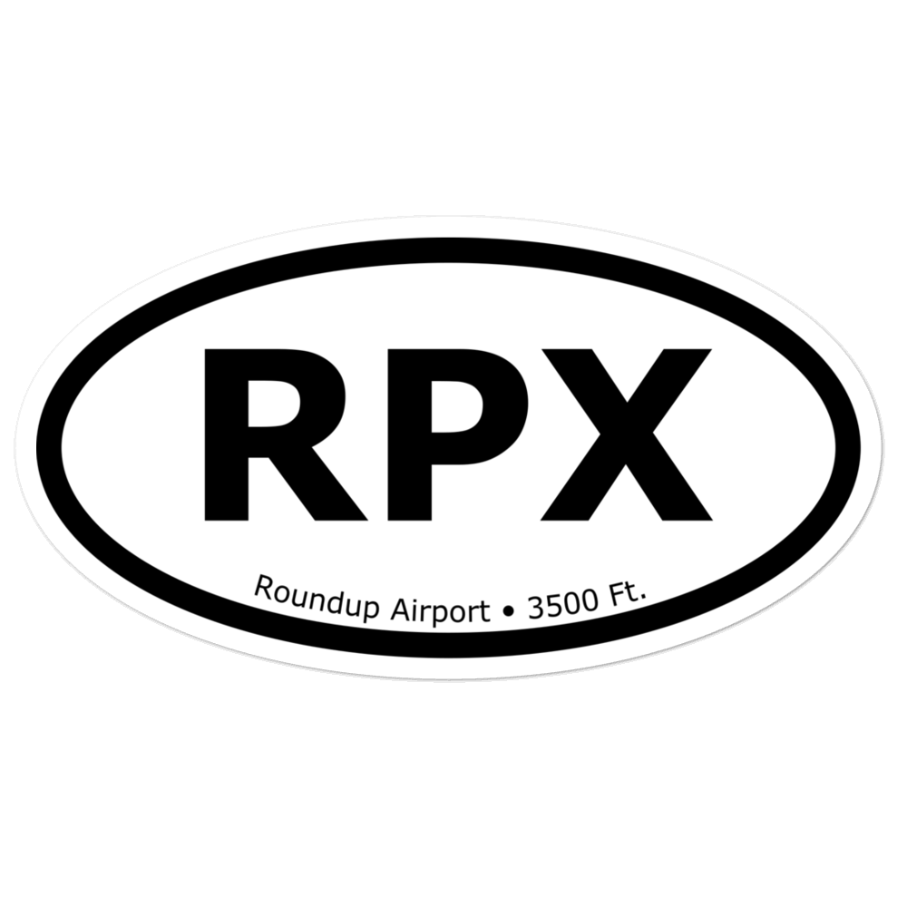 Roundup Airport (KRPX) Oval Sticker 