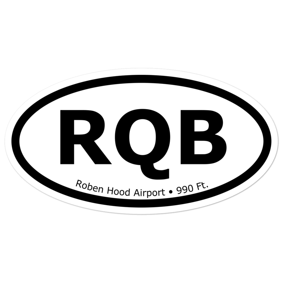 Roben Hood Airport (KRQB) Oval Sticker 