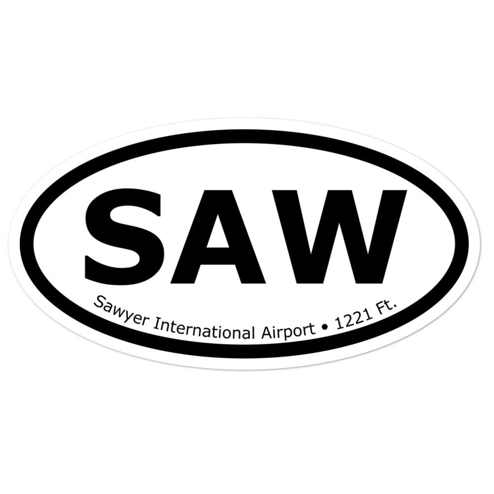 Sawyer International Airport (KSAW) Oval Sticker 