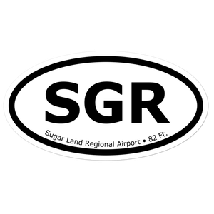 Sugar Land Regional Airport (KSGR) Oval Sticker