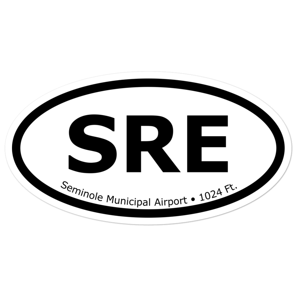 Seminole Municipal Airport (KSRE) Oval Sticker 