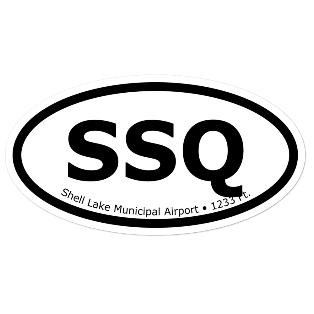 Shell Lake Municipal Airport (KSSQ) Oval Sticker 