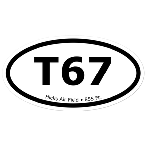 Hicks Air Field (KT67) Oval Sticker