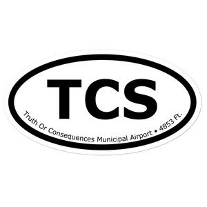 Truth Or Consequences Municipal Airport (KTCS) Oval Sticker
