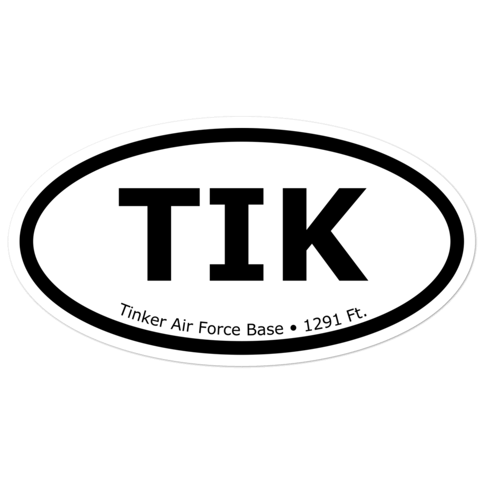 Tinker Air Force Base (KTIK) Oval Sticker 