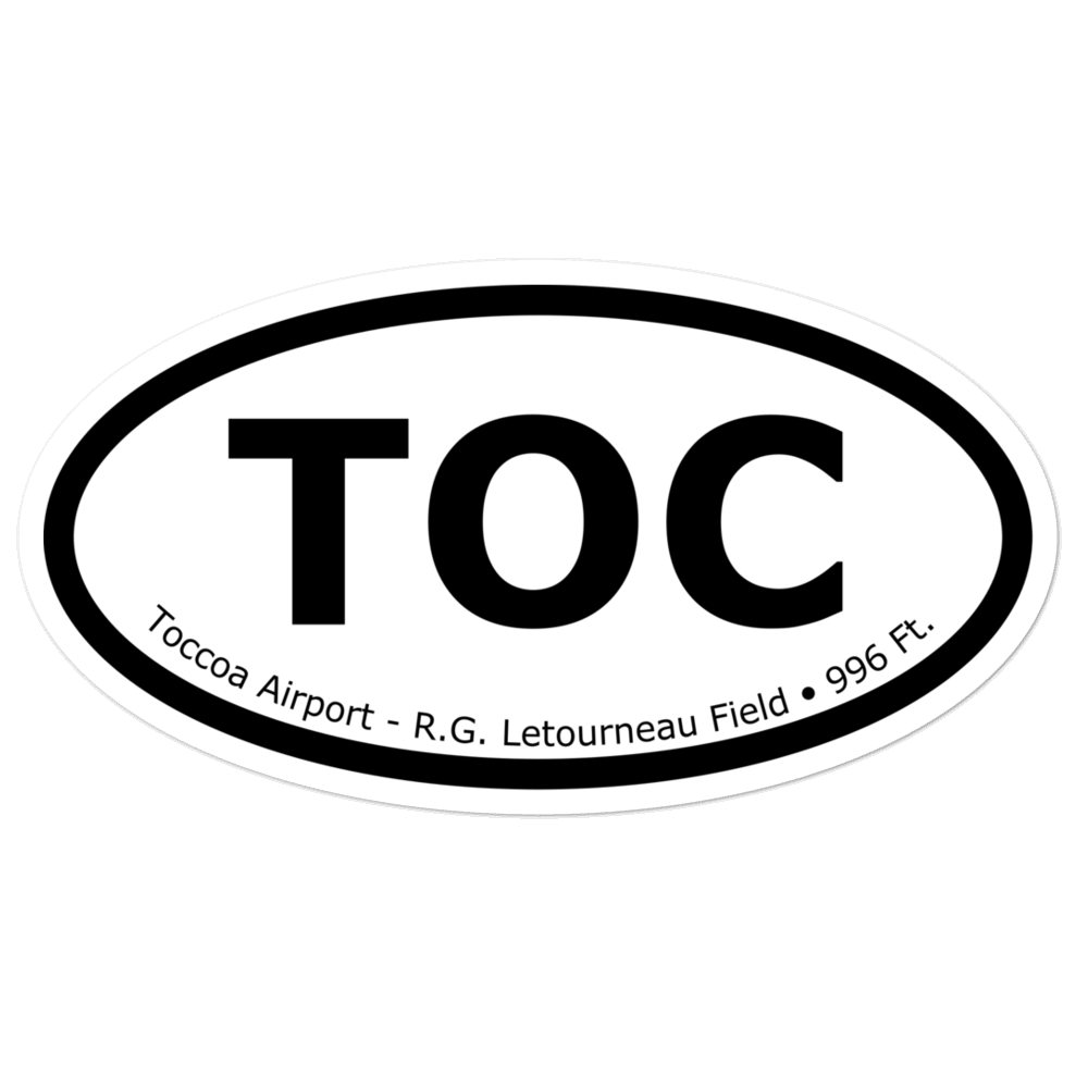 Toccoa Airport - R.G. Letourneau Field (KTOC) Oval Sticker 