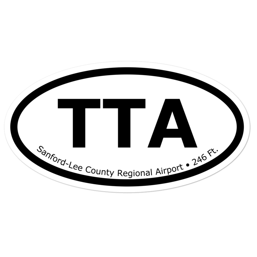 Sanford-Lee County Regional Airport (KTTA) Oval Sticker 