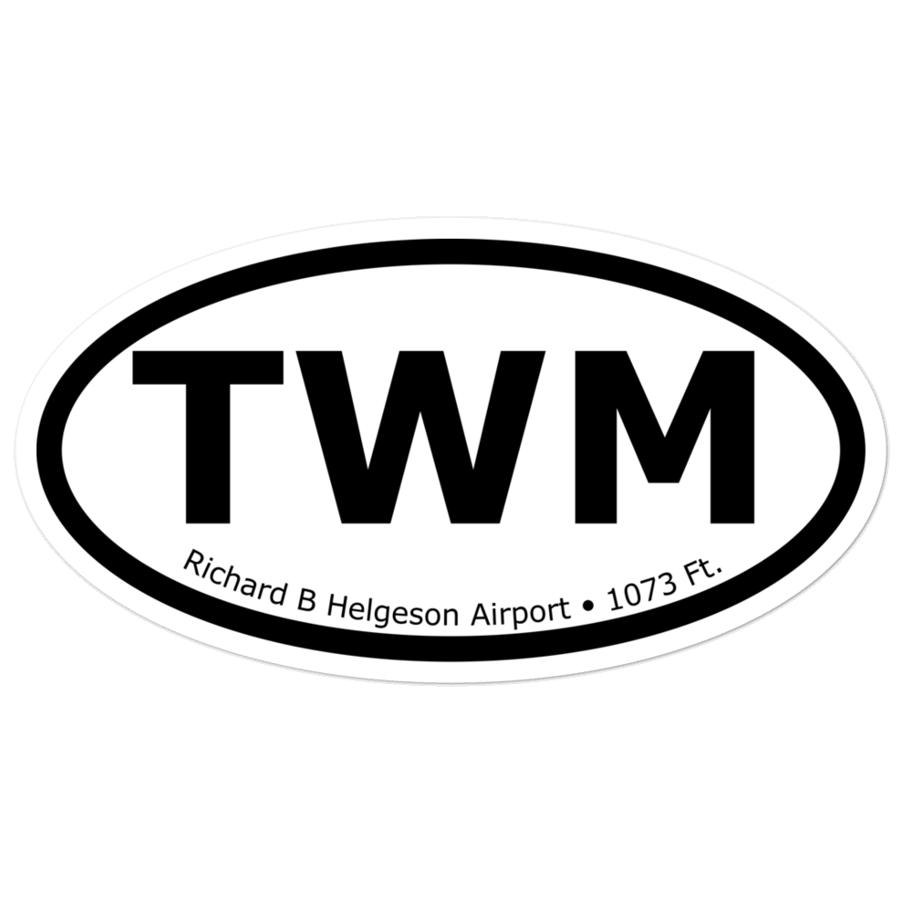 Richard B Helgeson Airport (KTWM) Oval Sticker 
