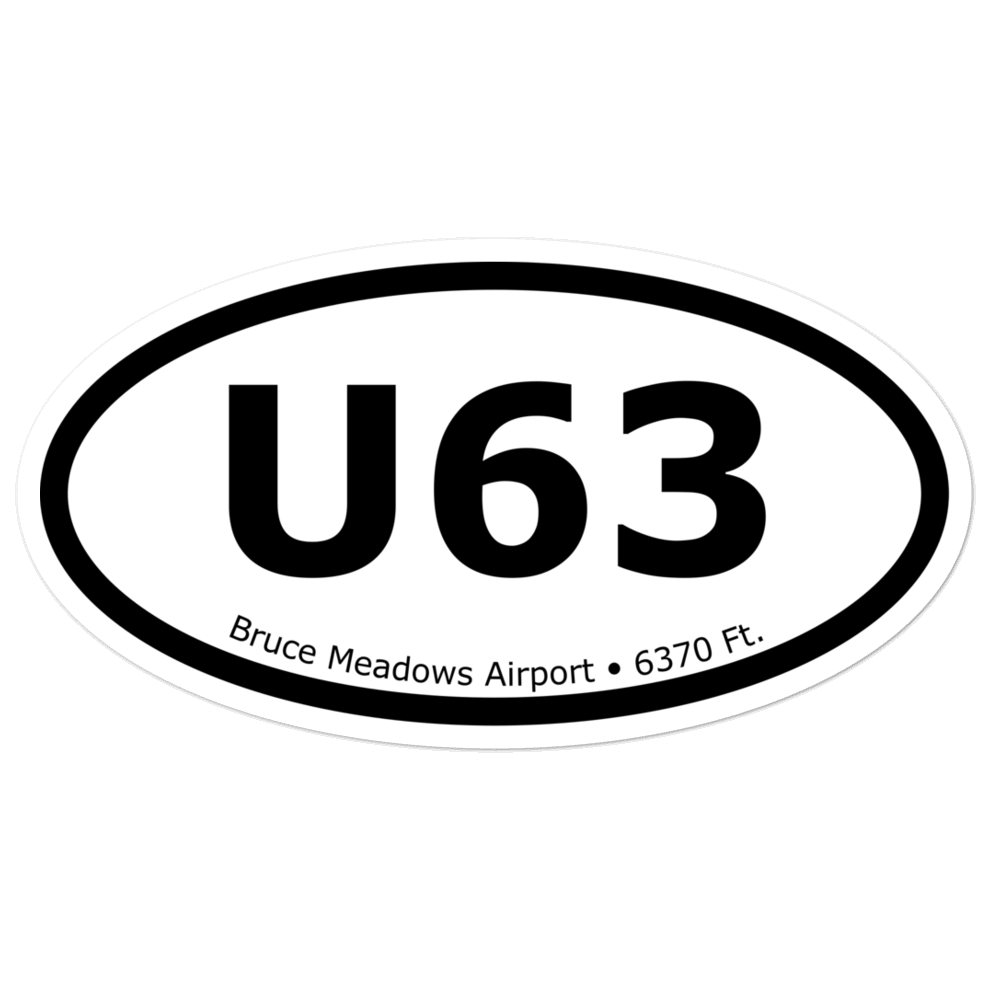 Bruce Meadows Airport (KU63) Oval Sticker 