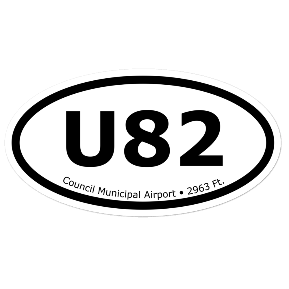 Council Municipal Airport (KU82) Oval Sticker 