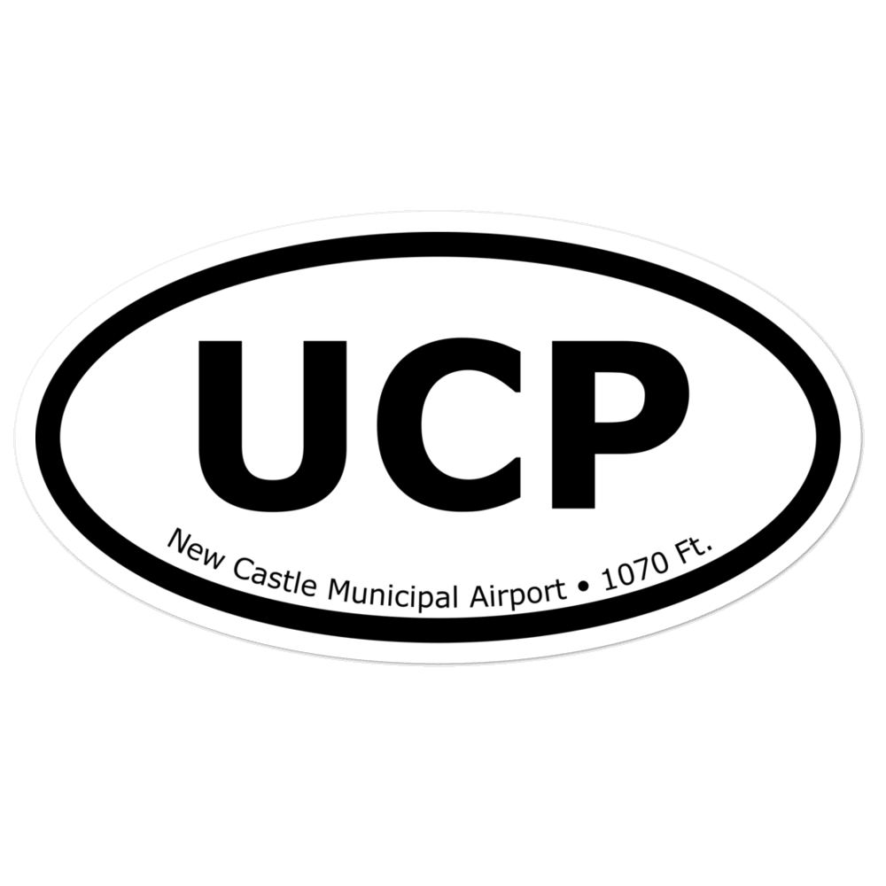 New Castle Municipal Airport (KUCP) Oval Sticker 