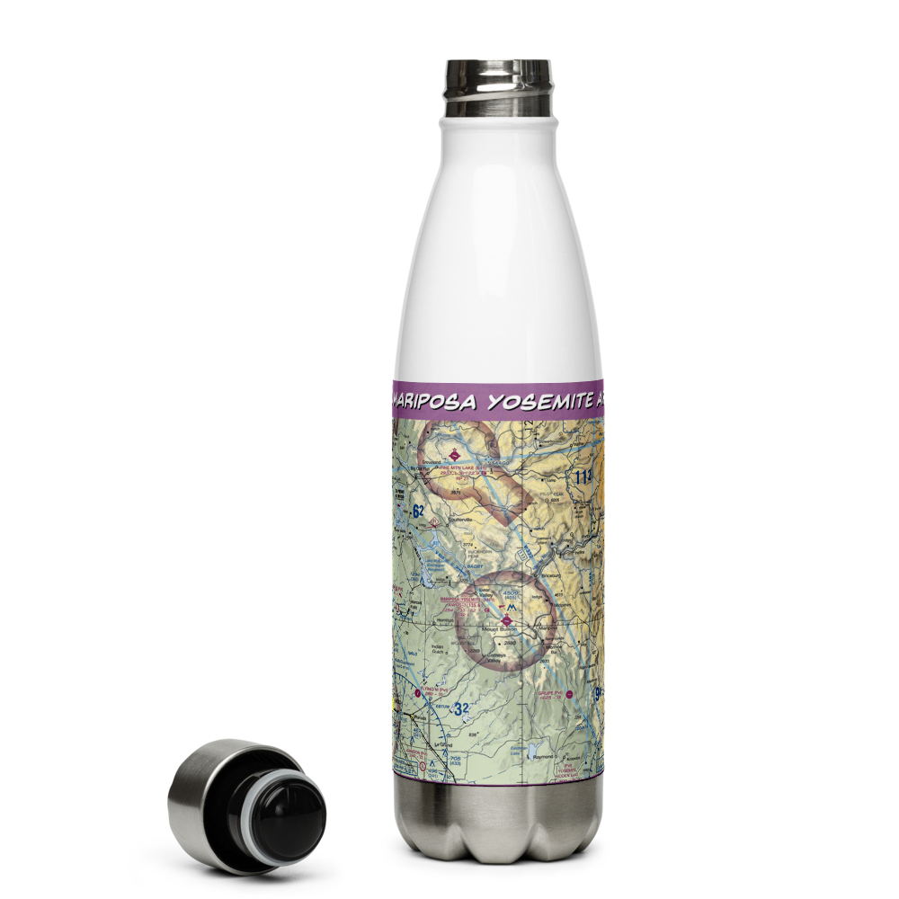 Mariposa Yosemite Airport (MPI) VFR Sectional Water Bottle 
