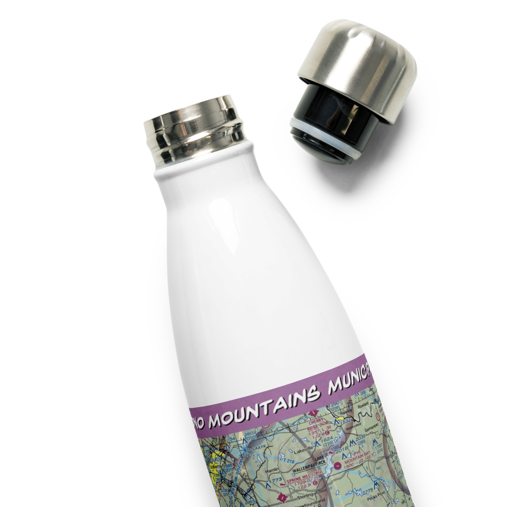Pocono Mountains Municipal Airport (MPO) VFR Sectional Water Bottle 