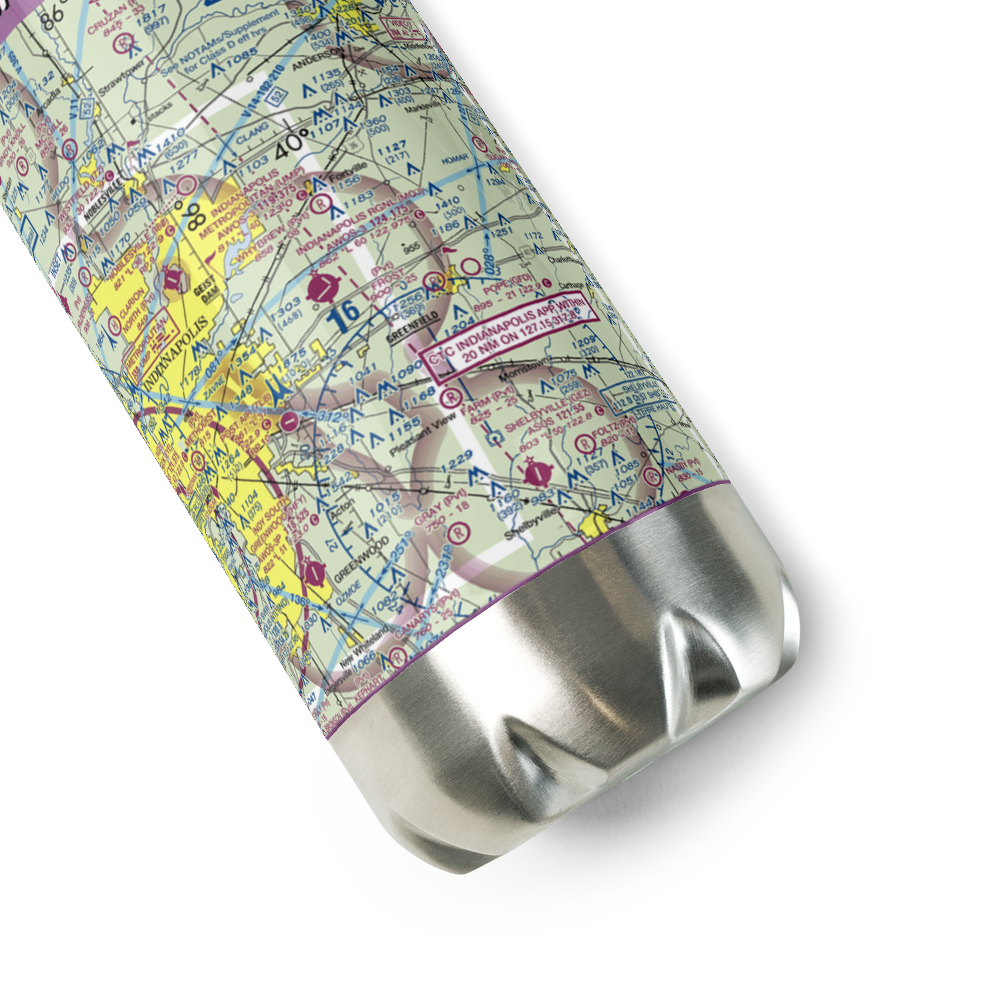 Indianapolis Regional Airport (MQJ) VFR Sectional Water Bottle 