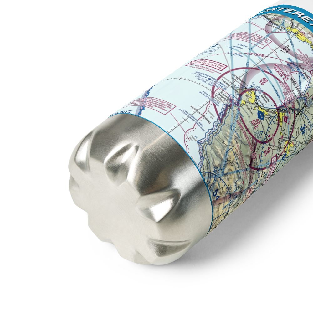 Monterey Peninsula Airport (MRY) VFR Sectional Water Bottle 