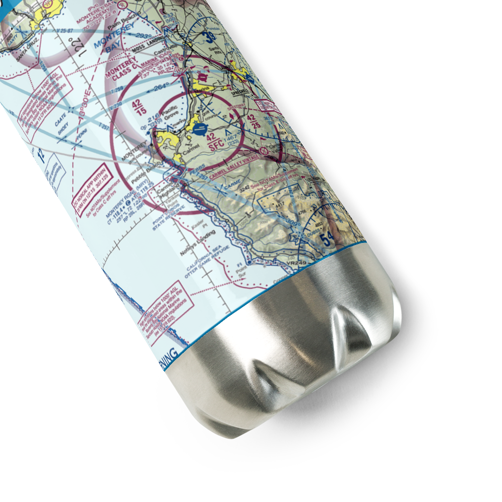 Monterey Peninsula Airport (MRY) VFR Sectional Water Bottle 