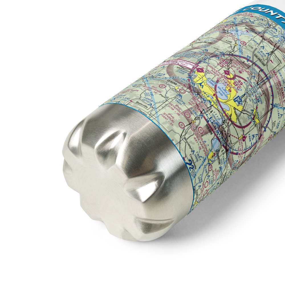 Dane County Regional Truax Field (MSN) VFR Sectional Water Bottle 