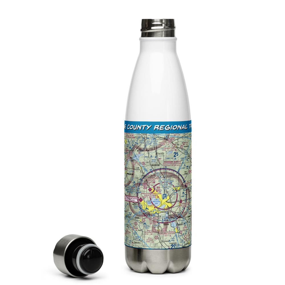 Dane County Regional Truax Field (MSN) VFR Sectional Water Bottle 