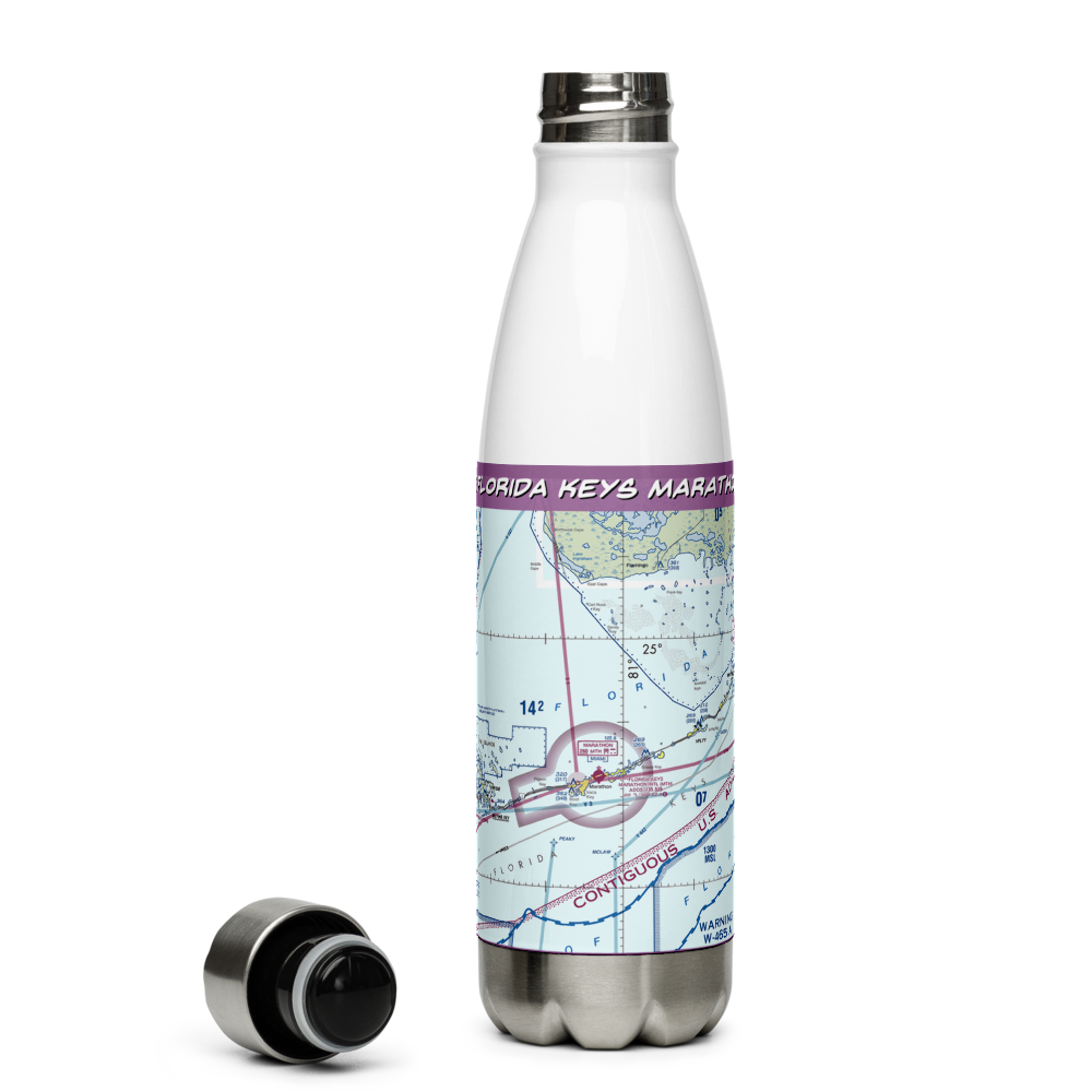The Florida Keys Marathon Airport (MTH) VFR Sectional Water Bottle 