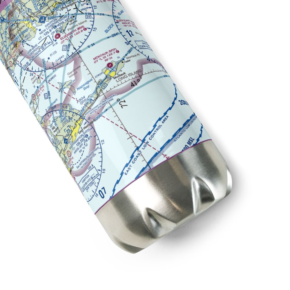 Montauk Airport (MTP) VFR Sectional Water Bottle 