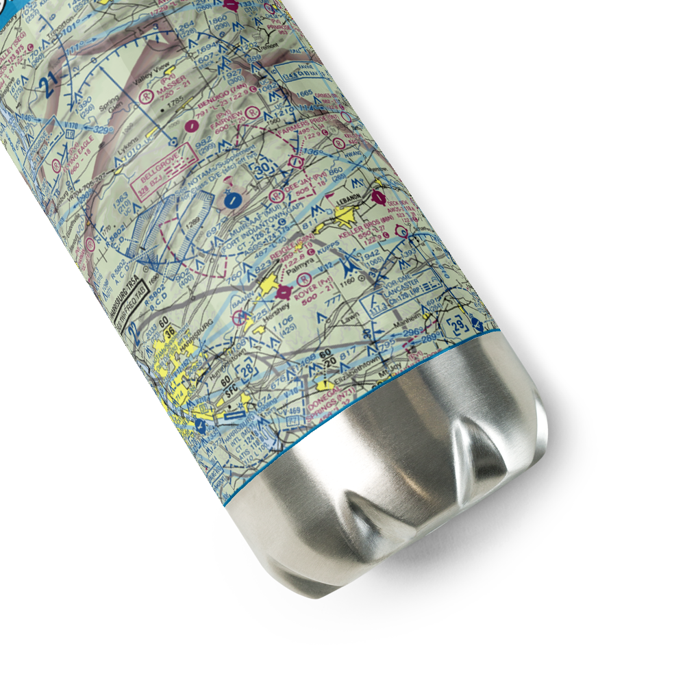 Muir Army Air Field (Fort Indiantown Gap) Airport (MUI) VFR Sectional Water Bottle 