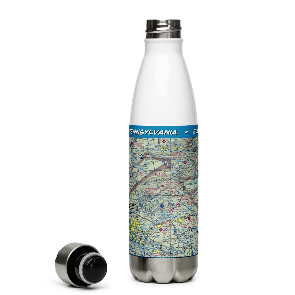 Muir Army Air Field (Fort Indiantown Gap) Airport (MUI) VFR Sectional Water Bottle 