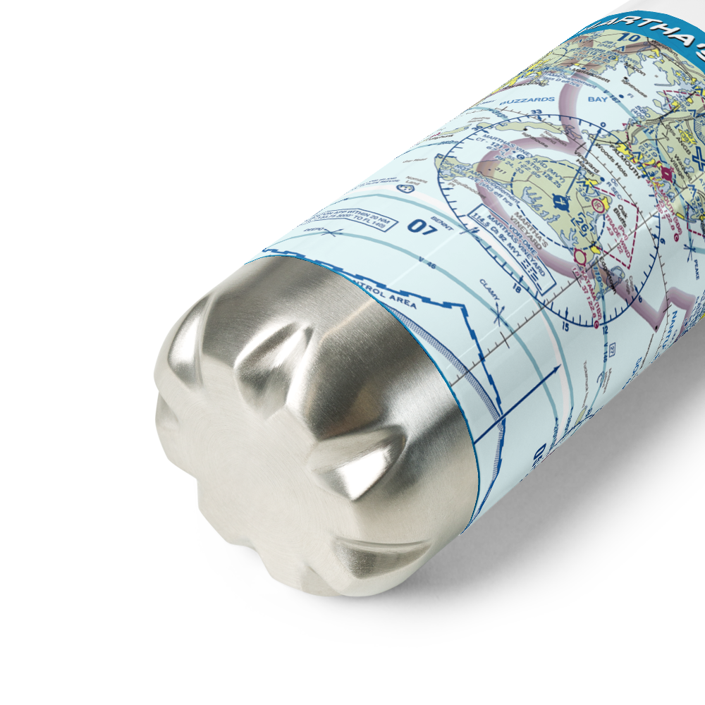 Martha's Vineyard Airport (MVY) VFR Sectional Water Bottle 