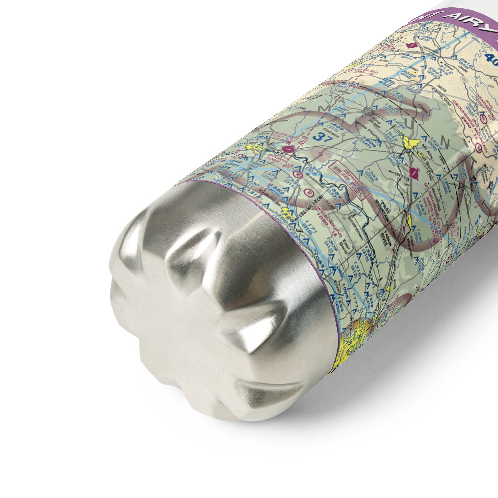 Mount Airy Surry County Airport (MWK) VFR Sectional Water Bottle 