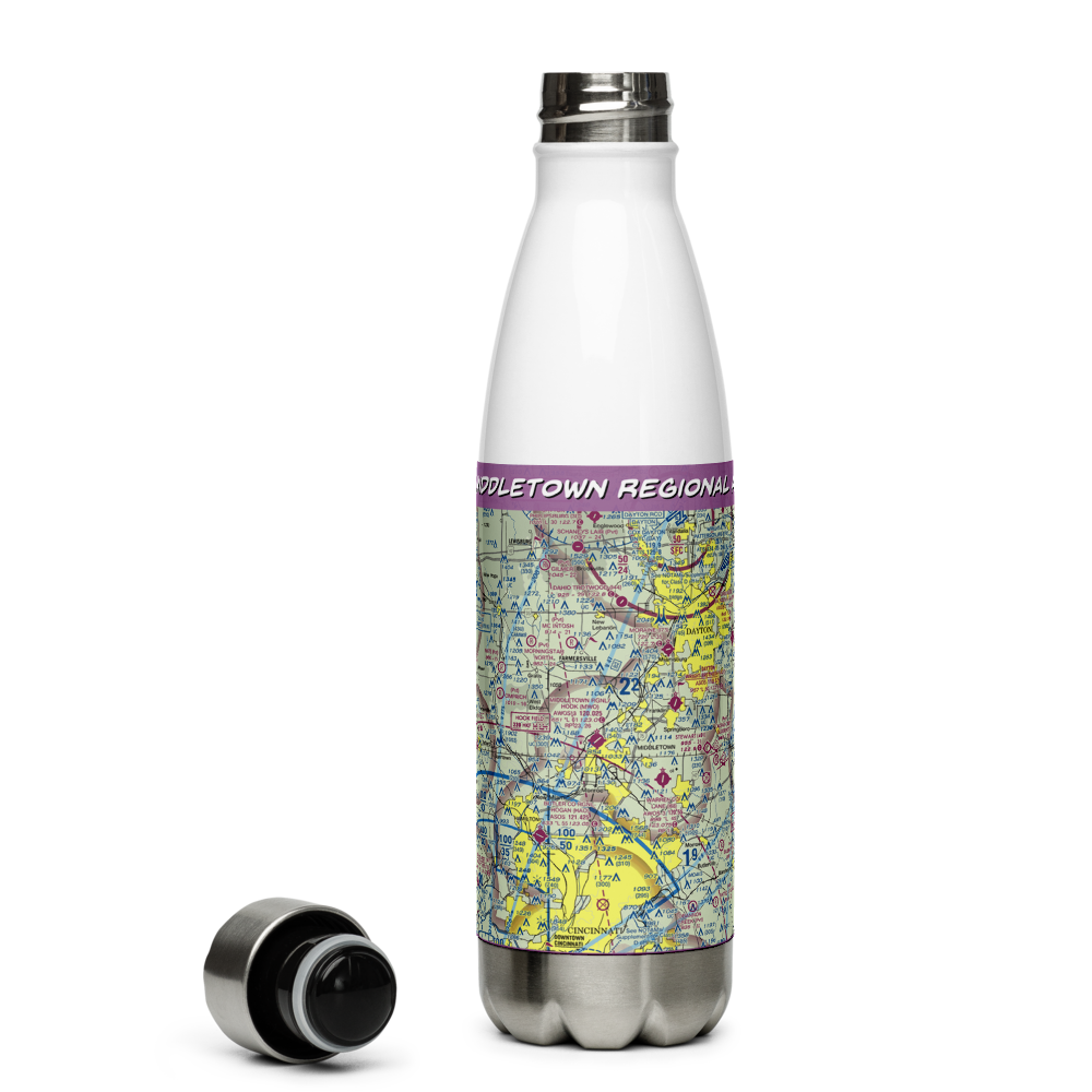 Middletown Regional Airport (MWO) VFR Sectional Water Bottle 