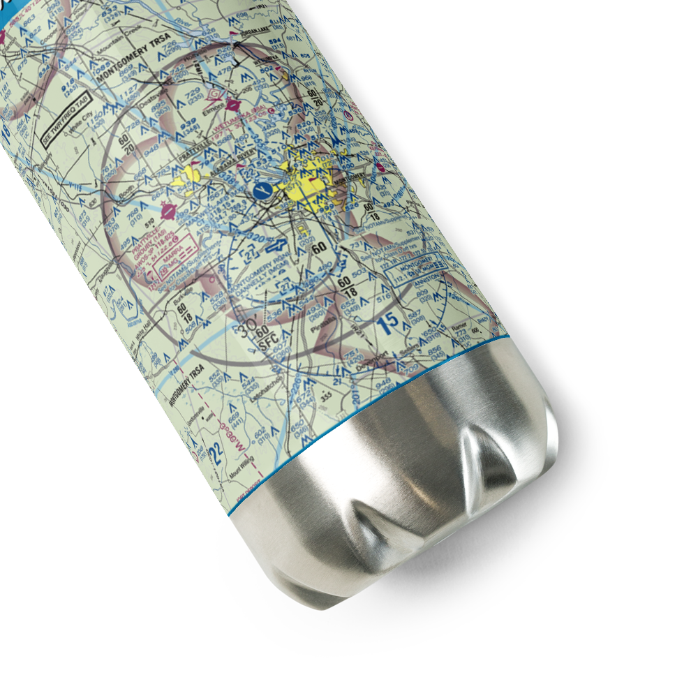 Maxwell Air Force Base (MXF) VFR Sectional Water Bottle 